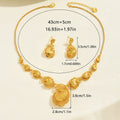 Hot Selling Cross-border European American Women 2Pcs Jewelry Set, Niche Electroplated Gold Metal Design, Light Luxury Matching Necklace & Earrings For Ladies