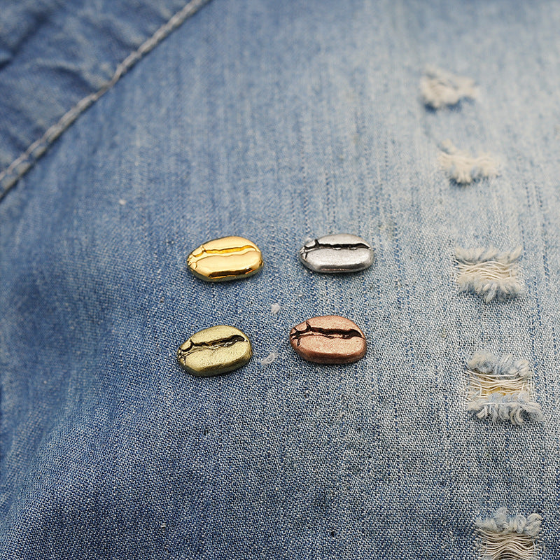 Metal Coffee Bean Brooch Lapel Pin Accessory