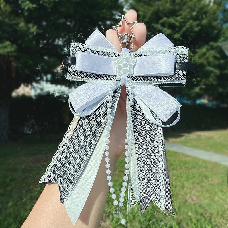Valley Beauty Support Fan Bow-Knot Keychain Bag Charm