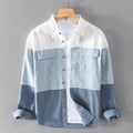 Cotton Long Sleeve Stitching Casual Men's Shirt