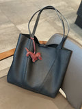 Top-grain Leather Tote Bag, High-end Feel, Large Capacity, Perfect For Commuting And Shopping, Casual And Minimalistic, Versatile Genuine Leather Mother-and-child Bag For Women