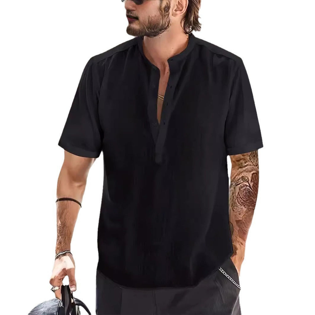 Men's Chest Pocket Solid Color Casual T-shirt