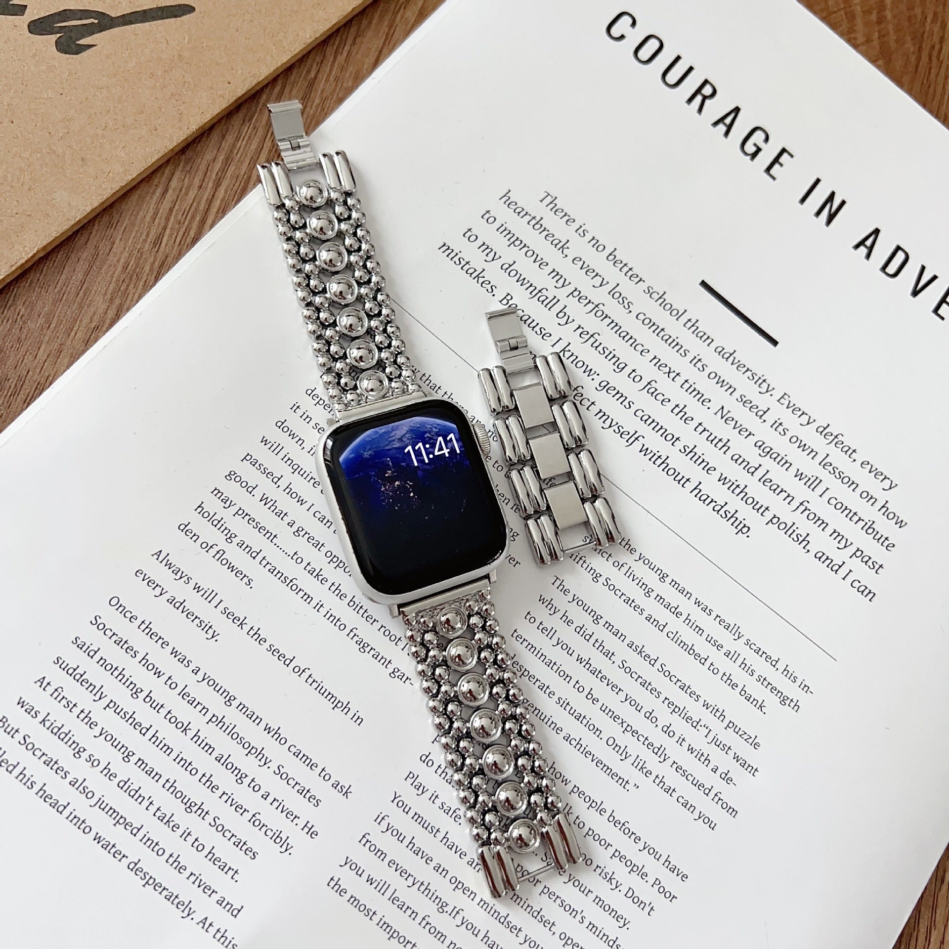 Five-bead Round Metal Watch Strap
