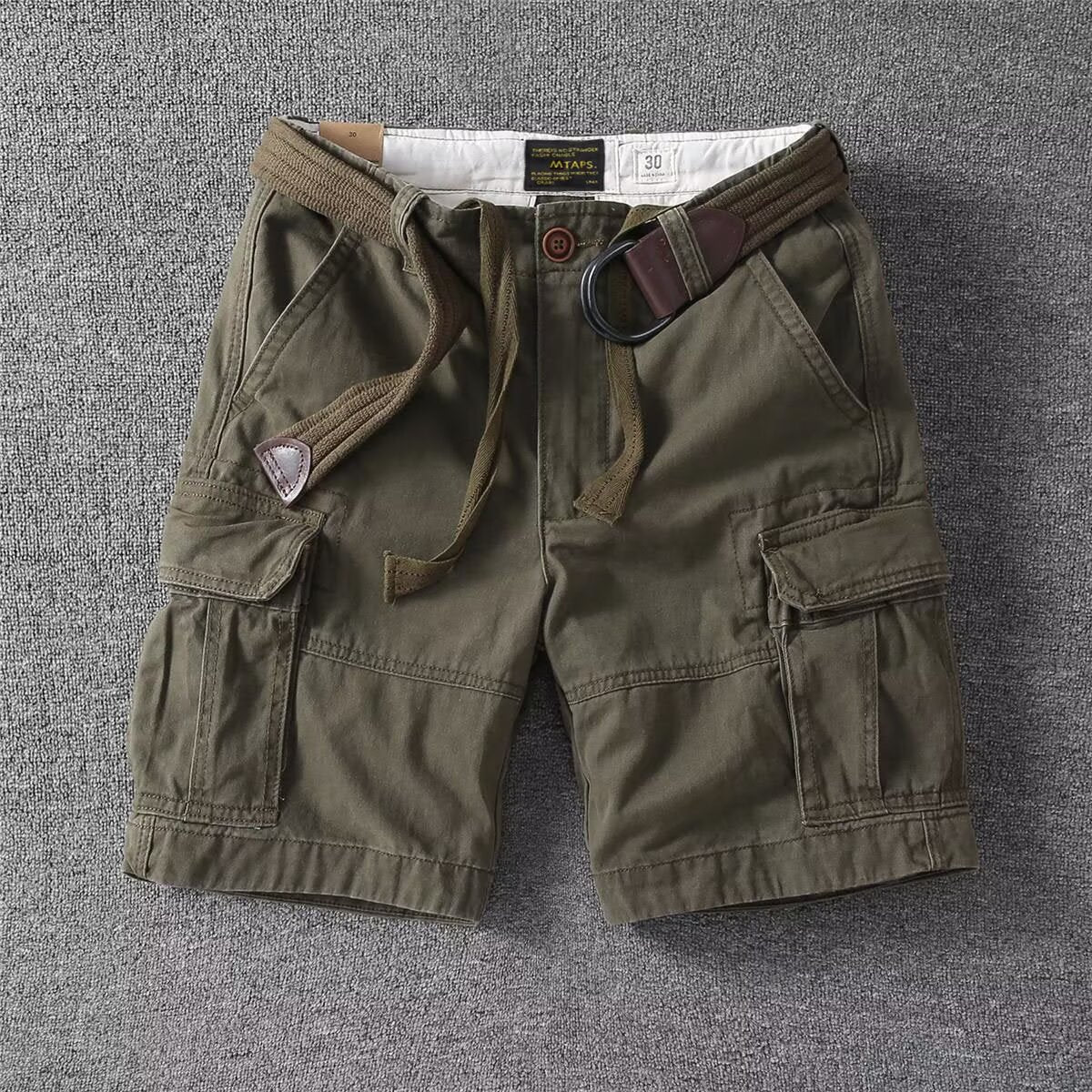 Mens Loose-fit Korean-style Trendy Mid-length Workwear Pants
