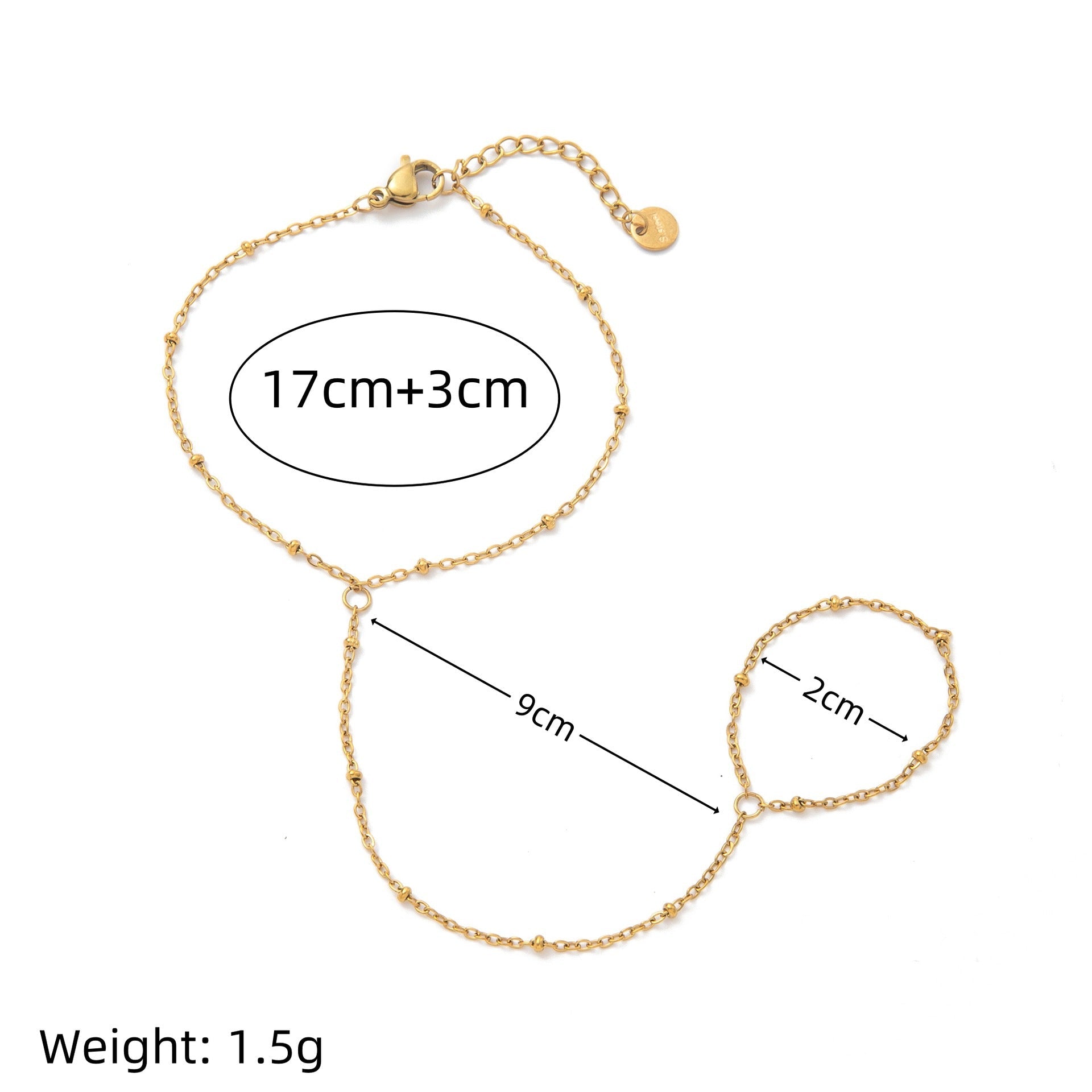 Womens Fashionable Stainless Steel Beaded Bracelet