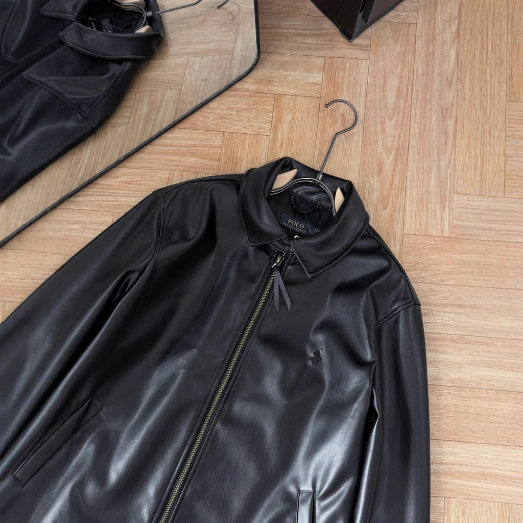 Winter Zip-up Long-sleeve Leather Jacket