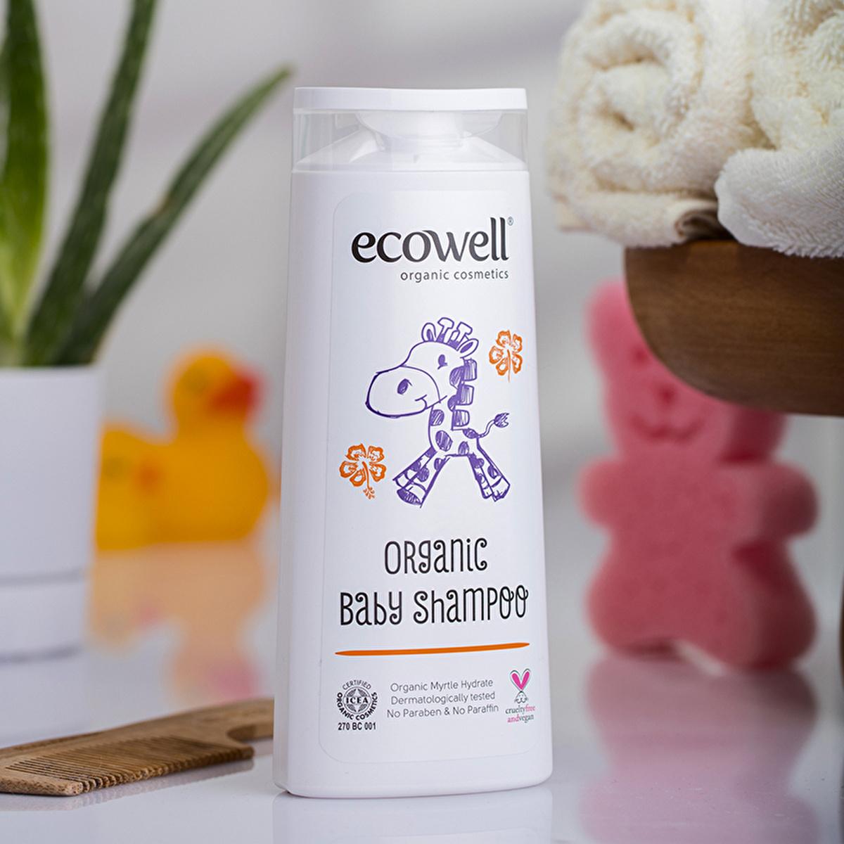 Ecowell Organic Baby Shampoo & Body Wash - Gentle, Paraben-Free, Vegan Certified - 10.14 fl oz