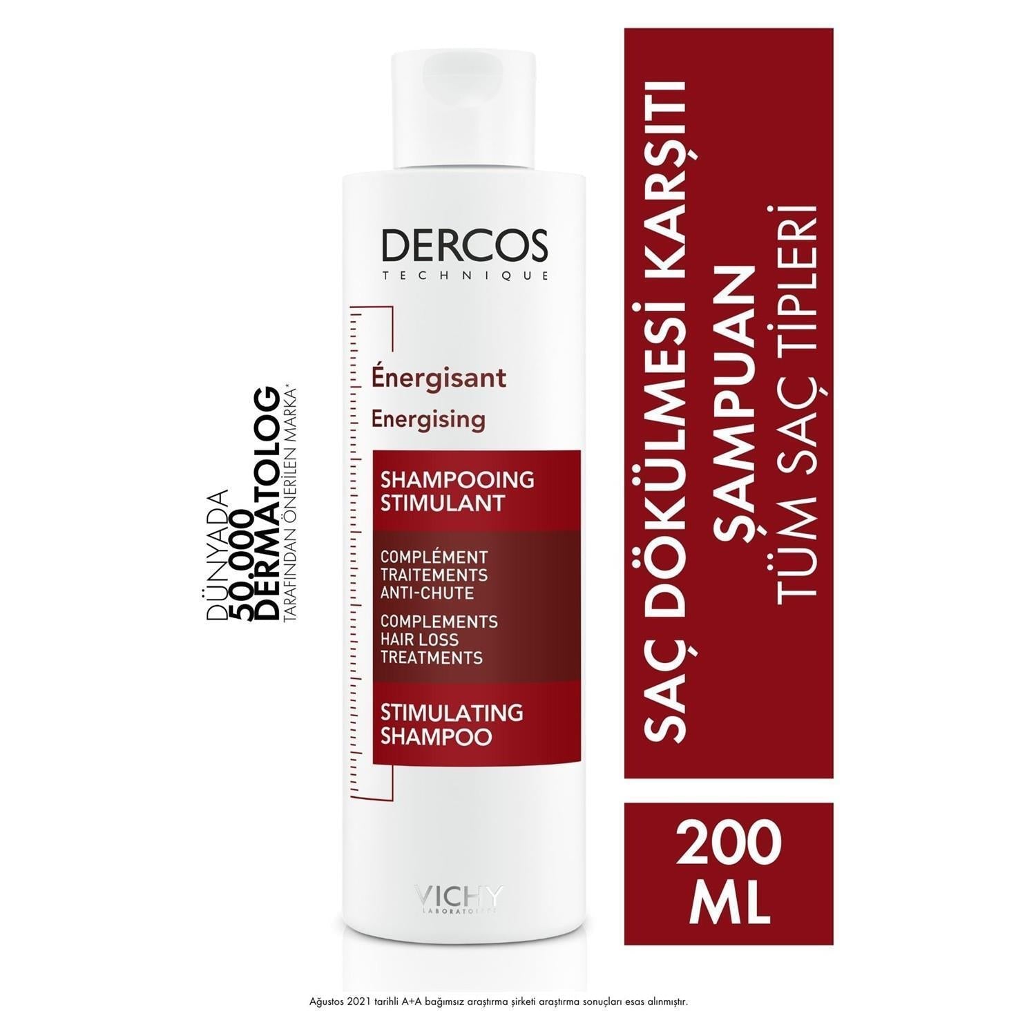 Vichy Dercos Anti-Hair Loss Shampoo with Aminexil - Strengthening, 6.76 fl oz