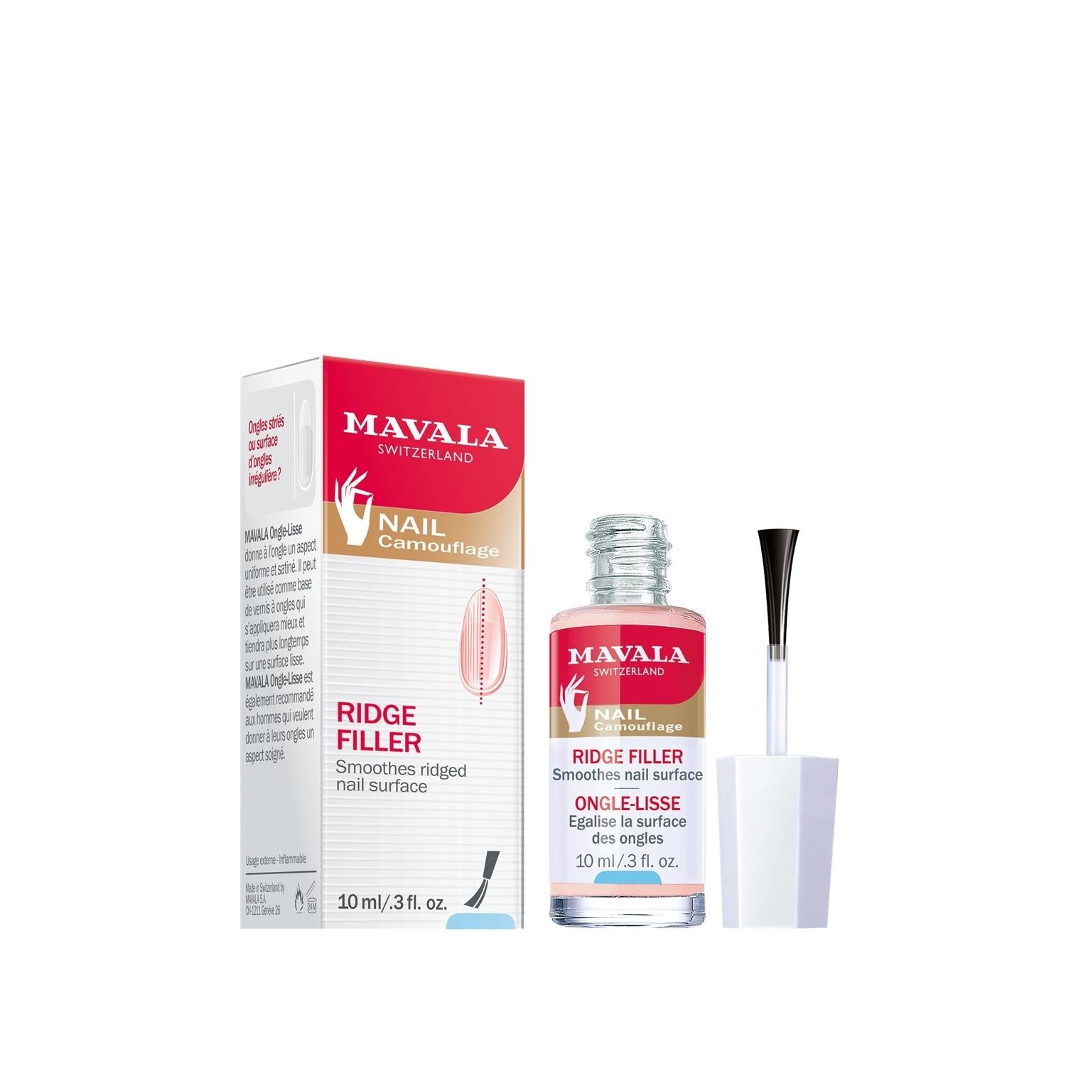 Mavala Ridge Filler Nail Care Product - 10ml, Fills Nail Ridges & Imperfections, Enhances Nail Appearance