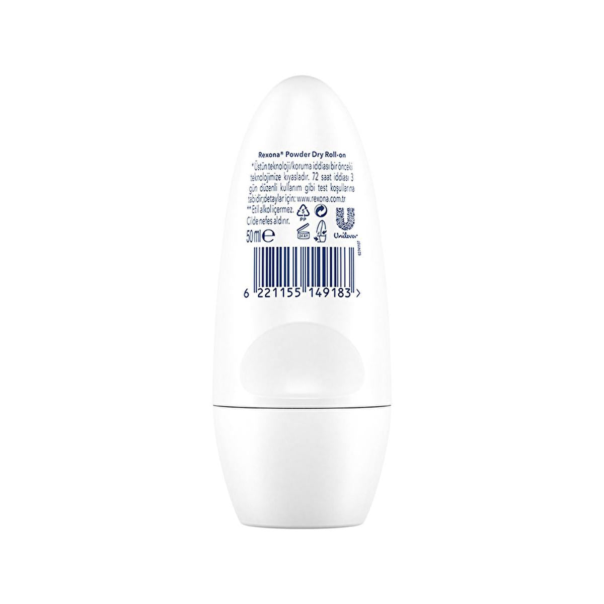 Rexona Women's Powder Dry Deodorant Roll-On - 72 Hour Protection, Long-Lasting Freshness