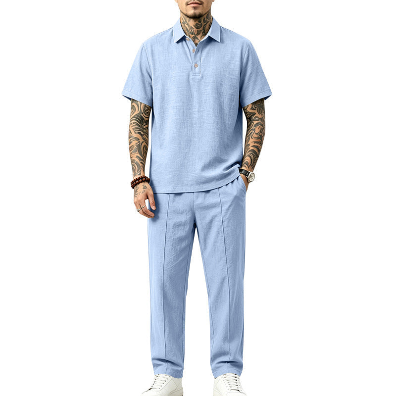 Mens Loose-fitting Top And Trousers Set