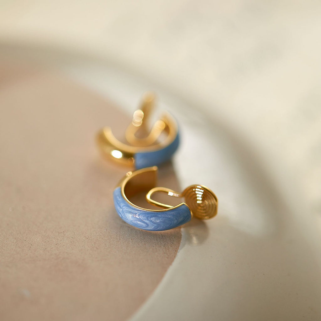 Enamel Simple Ring Ear Clip No Piercing