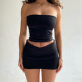 Midriff-Baring Top Sheath Skirt Set