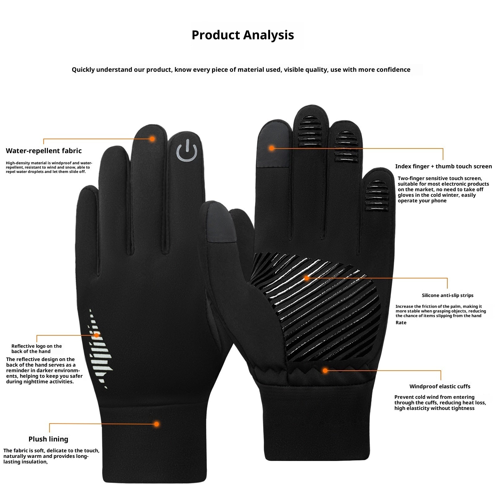 Men's Fleece-lined Anti-slip Thick Warm Riding Gloves