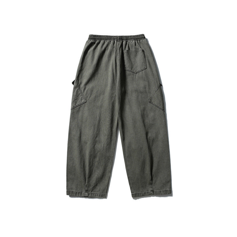 Japanese Retro Simple Solid Color Loose Overalls