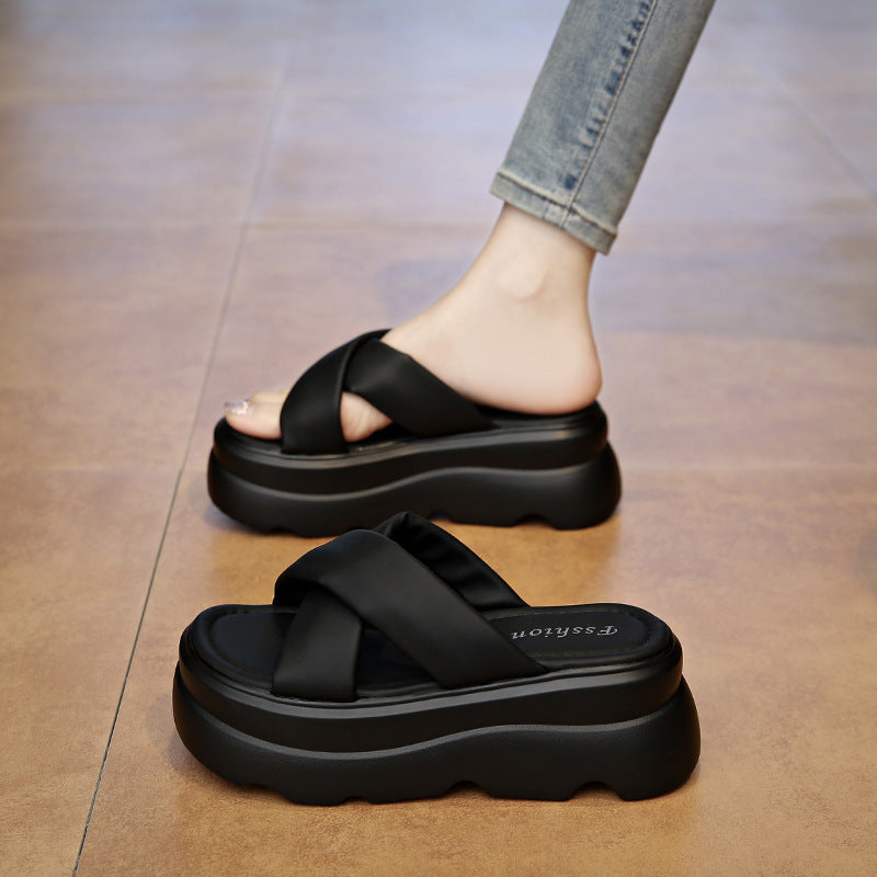 Thick Soled Slippers For Women Wearing Outside In Summer Small Size