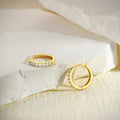 Womens Brass Earrings Set With Silver Needles And Real Gold Plating