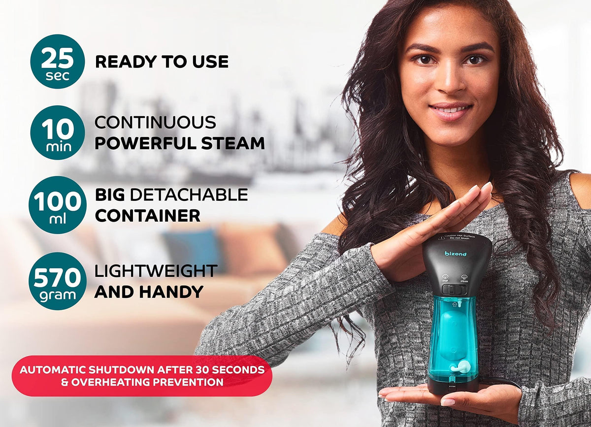 Steamer for Clothes Travel Handheld Portable Steamer for Garment and Fabric No Spitting Safe and Little Handy Compact Mini Clothing Steamer and Curtain with Accessories Black