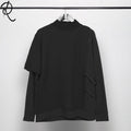 Autumn Dark Port-style Asymmetrical Striped Patchwork Faux Two-piece