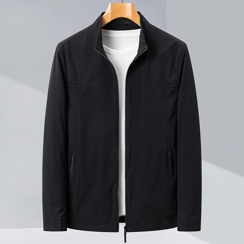 Mens Slim-fit Stand-collar Jacket
