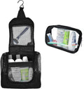 The Fine Living Co. Portable Hanging Shower Caddy Organizer Bag (Free Toiletries Case Metal Hook) Quick Dry Mesh Shower Caddy Tote Bag Pouch For Bathroom College Dorm Camp Gym Camping 10”x4”x8”(Black)