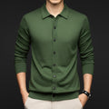 Mens Casual Commuter-style Solid-color Wool Sweater