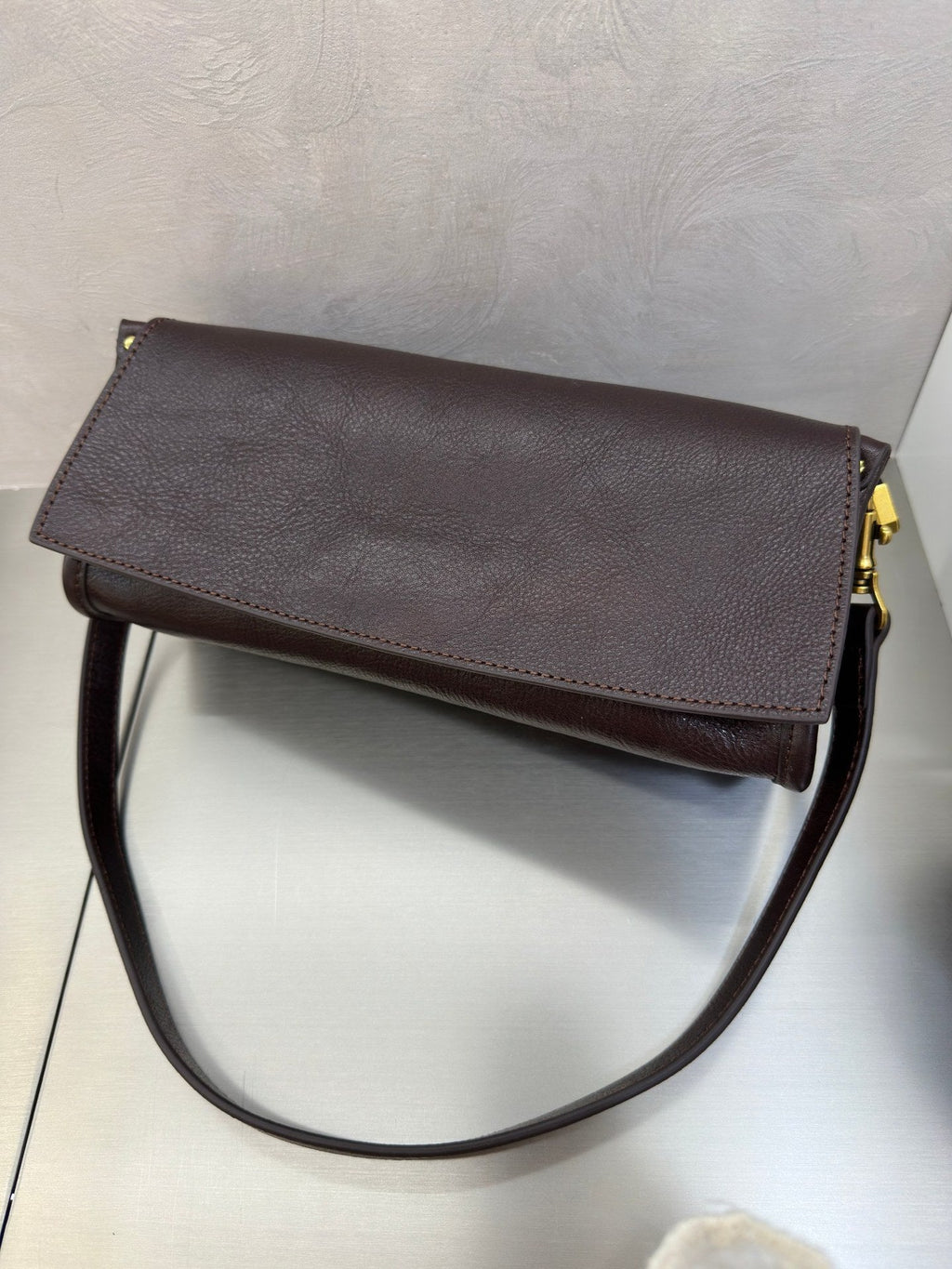 Top-grain Vegetable-tanned Cowhide Commuter Underarm Bag, Single-shoulder Crossbody Small Bag, New Simple Genuine Leather Women's Bag For Fall And Winter
