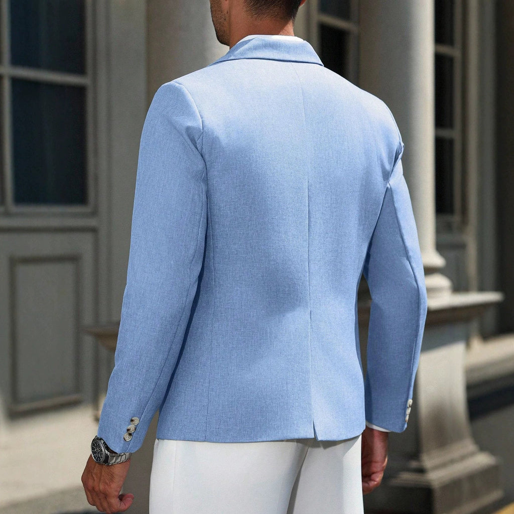 Mens Business-style Single-breasted Blazer With A Notch Lapel