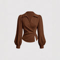 New Stylish Chic Niche-design Irregular Coffee-colored Shirt