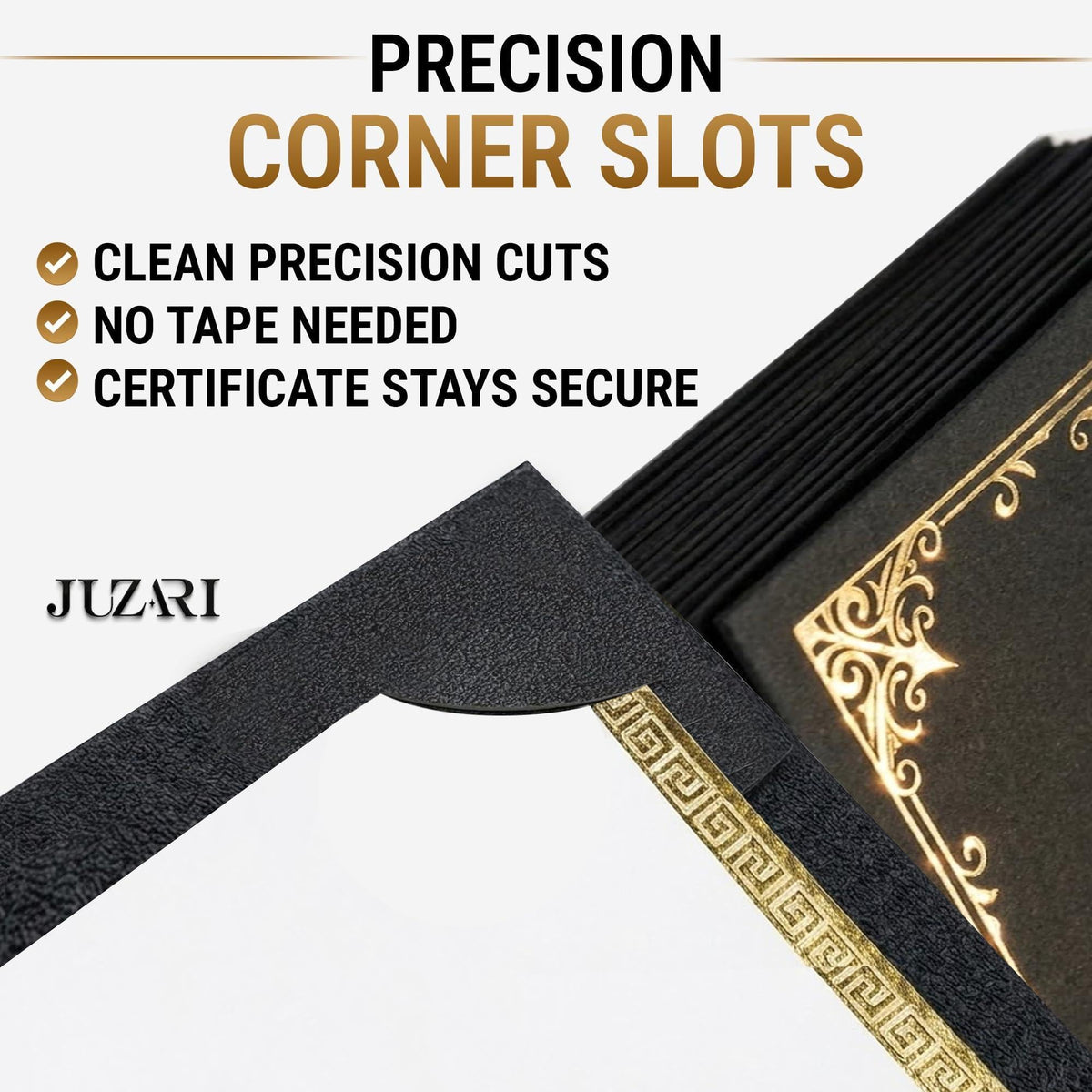 30 Pack Single Sided Certificate Holders 8.5x11 Black Award Certificate Folders with Gold Foil Border Cardstock Covers Letter Size Graduation Certificate Sleeves Protective Diploma Holders Bulk