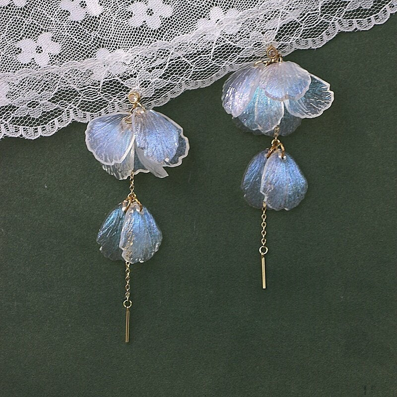 Handmade Acrylic Petal Pearl-Effect Versatile Earrings