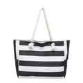 Womens Large-Capacity Striped Beach Tote Bag