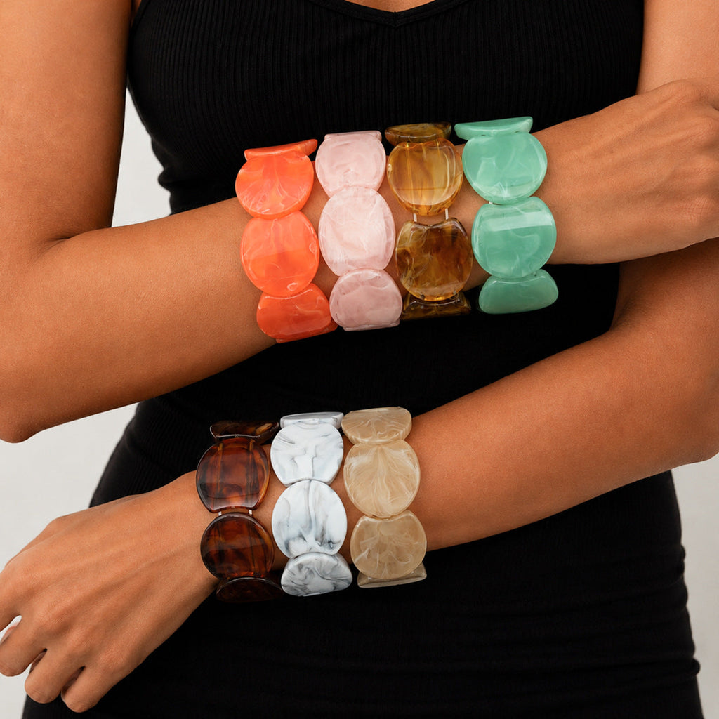 Irregular-shaped Resin Bracelet For Women