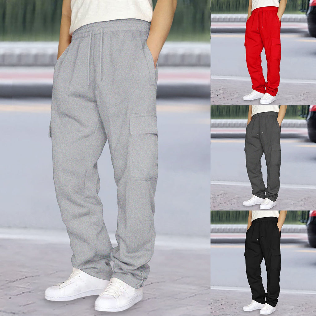 Ankle-Tightening Loose Sweatpants With Multiple Pockets And Drawstrings