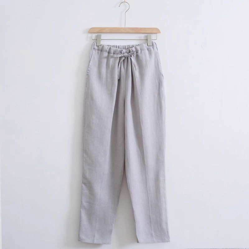 Plus Size Loose Wide Leg Cotton Linen Pants