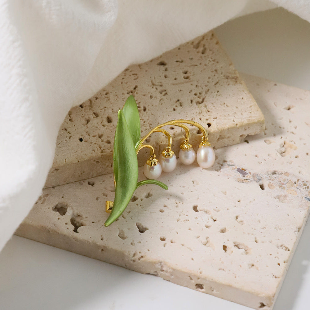 Lily Of The Valley Elegant Womens Copper-Plated Brooch