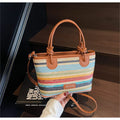 Summer Vacation Beach-style Straw Tote And Crossbody Bag