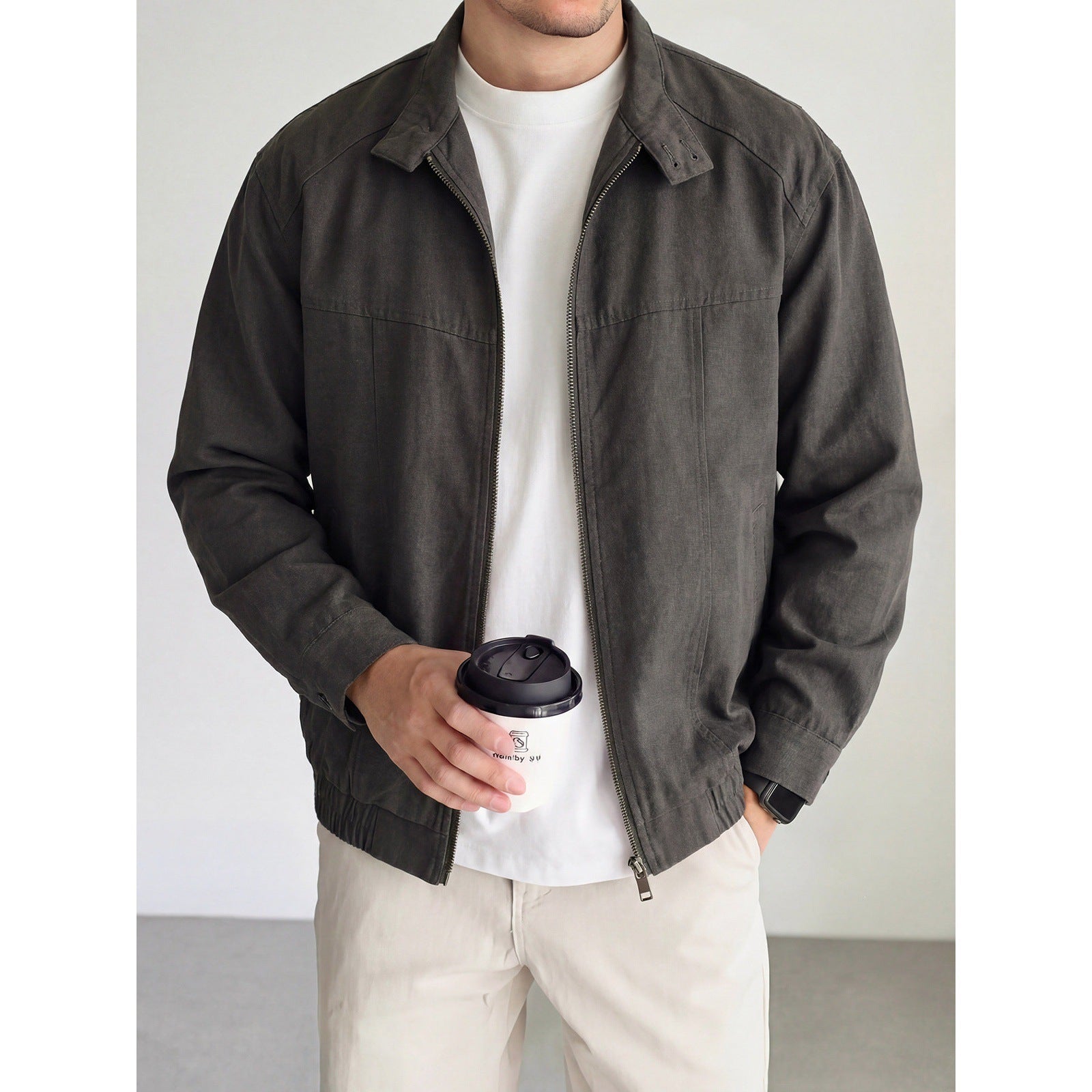 Old-money-style Vintage Stand-collar Utility Jacket