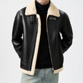 Mens Short Shearling Coat With Fur Attached