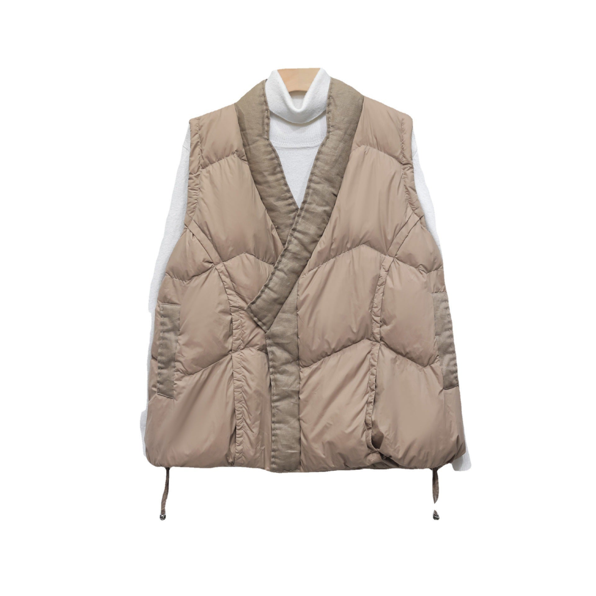 90 Down Solid Color Stand-collar Vest Women's Down Jacket