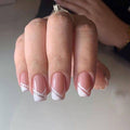 Oblique French Simple Wearing Manicure Finished Fake Nails