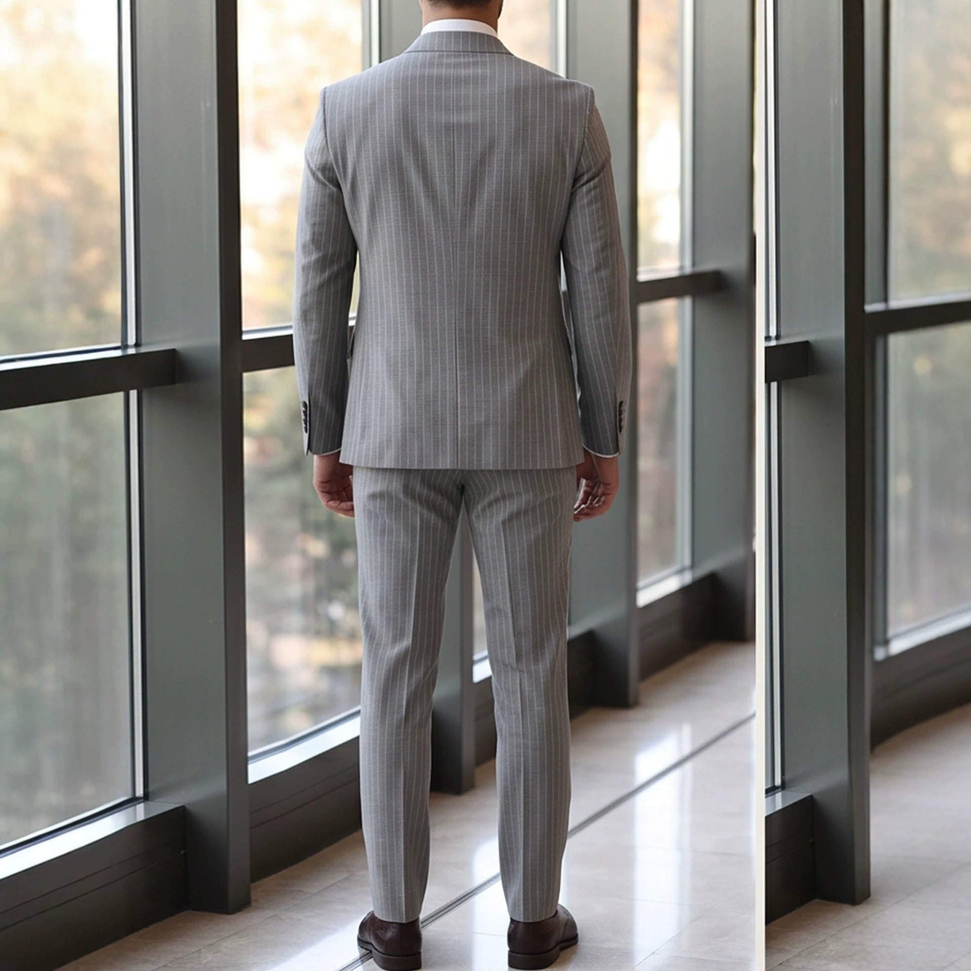 Mens Striped Business Suit Set