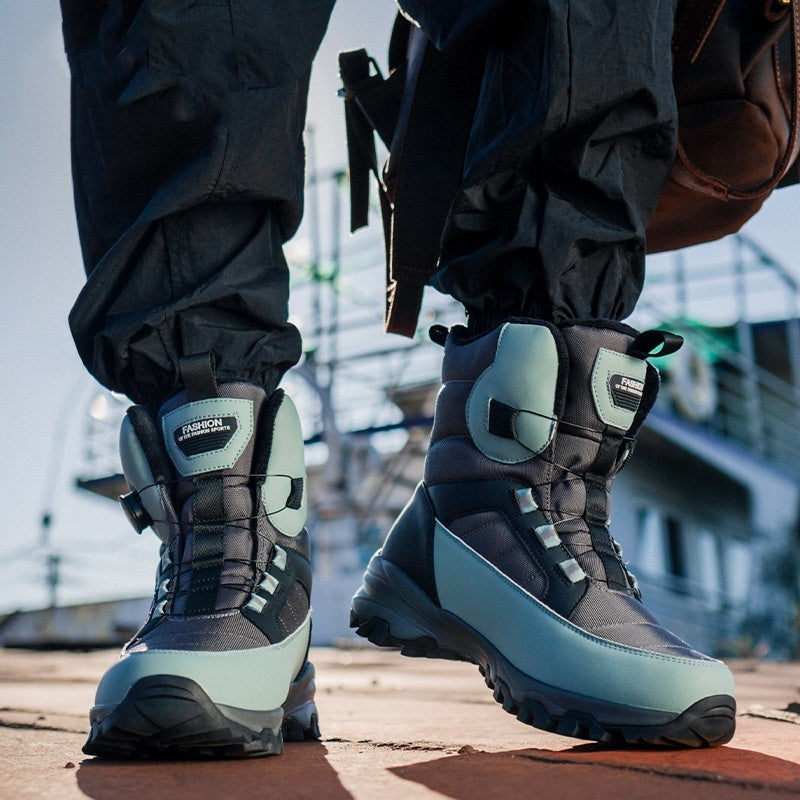 Short Men's Thickened Fleece-lined Snow Boots