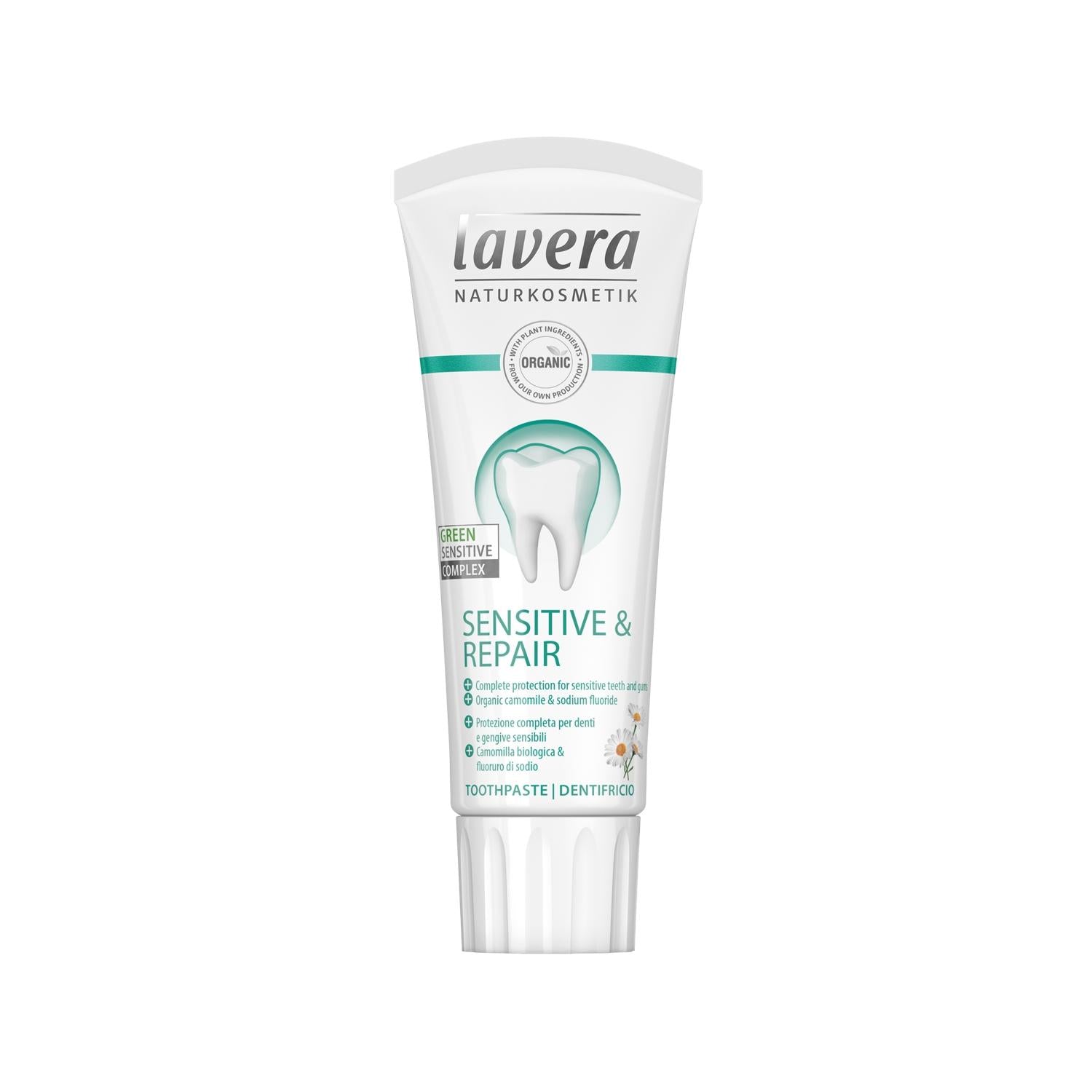 Lavera Natural Toothpaste for Sensitive Teeth and Gums - 75ml, Restorative Oral Care