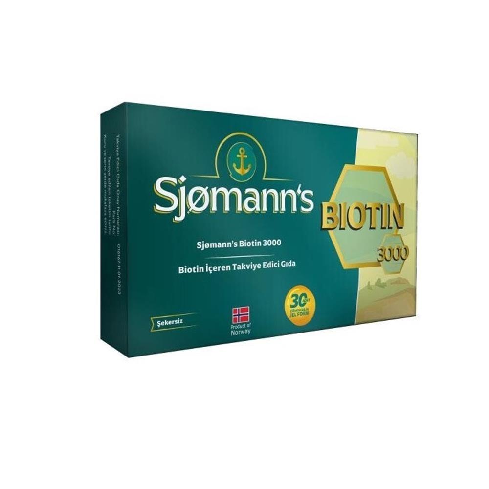 Sjomanns Biotin 3000 mcg Chewable Supplement for Hair, Skin & Nail Health - 30 Count