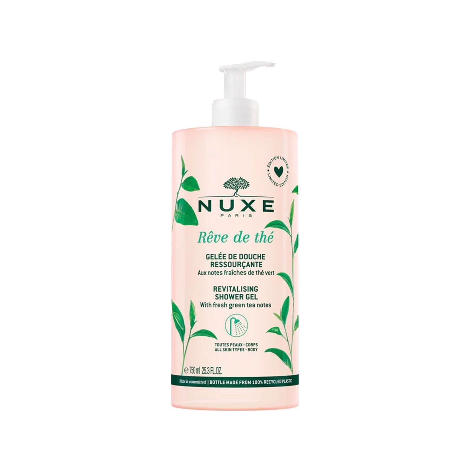 Nuxe Reve de The Revitalising Shower Gel 750ml - Luxurious & Revitalizing Cleansing for Refreshing Skin