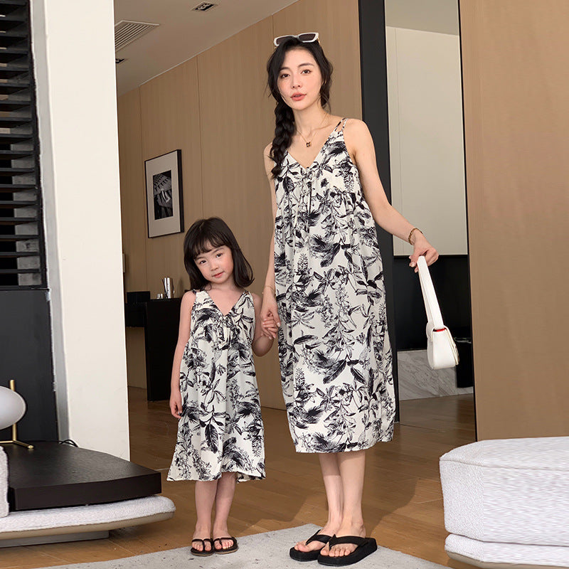 Family-matching Resort-style Printed Short-sleeve Shirt For Beachwear