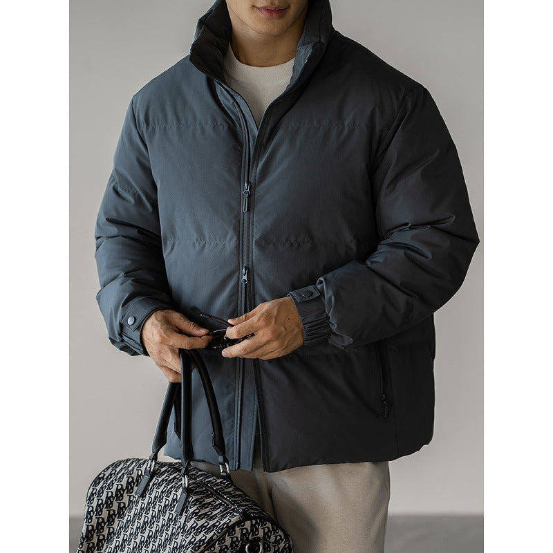 Mens Short Insulated Down Jacket Thickened Casual Outerwear
