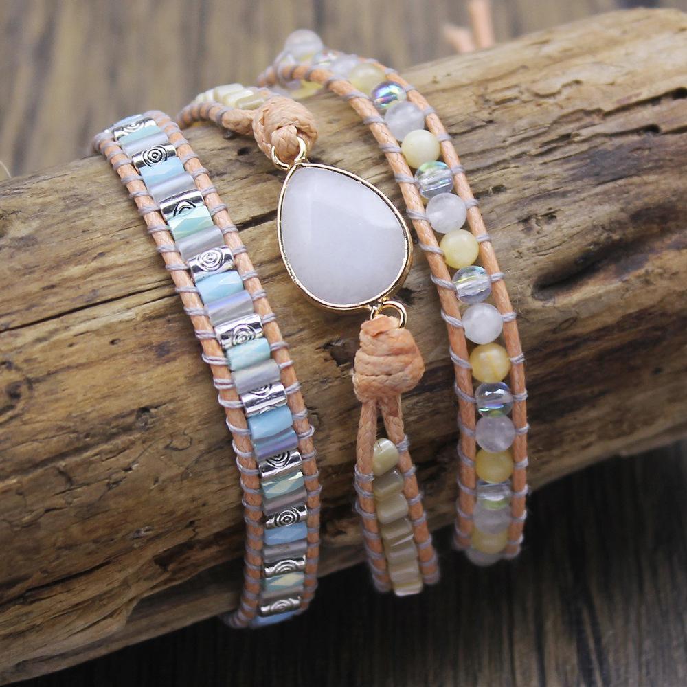 Handwoven Multi-layer Leather Cord Wrap Bracelet