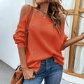 Women's Pure Color Split Off-the-shoulder Sweater